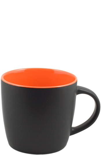 12 oz effect matte finish mug - black/orange