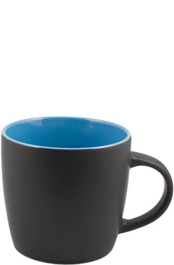 12 oz effect matte finish mug - black/sky blue