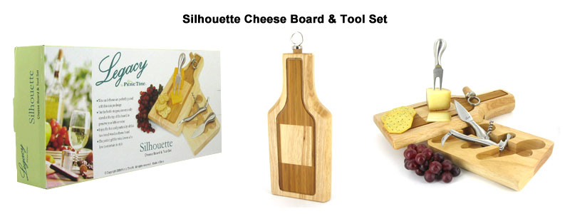 silhouette cheese board & tool set